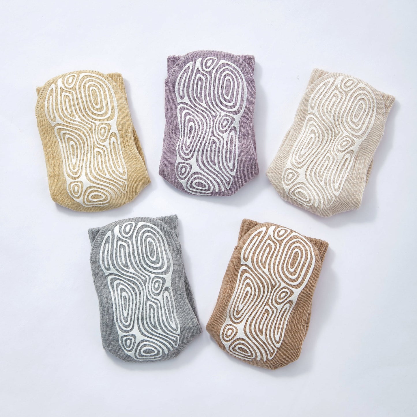 New- Organic Cotton Socks- Grey & Lemon- 4 Pairs of Stay-On Baby & Toddler Non-Slip Socks